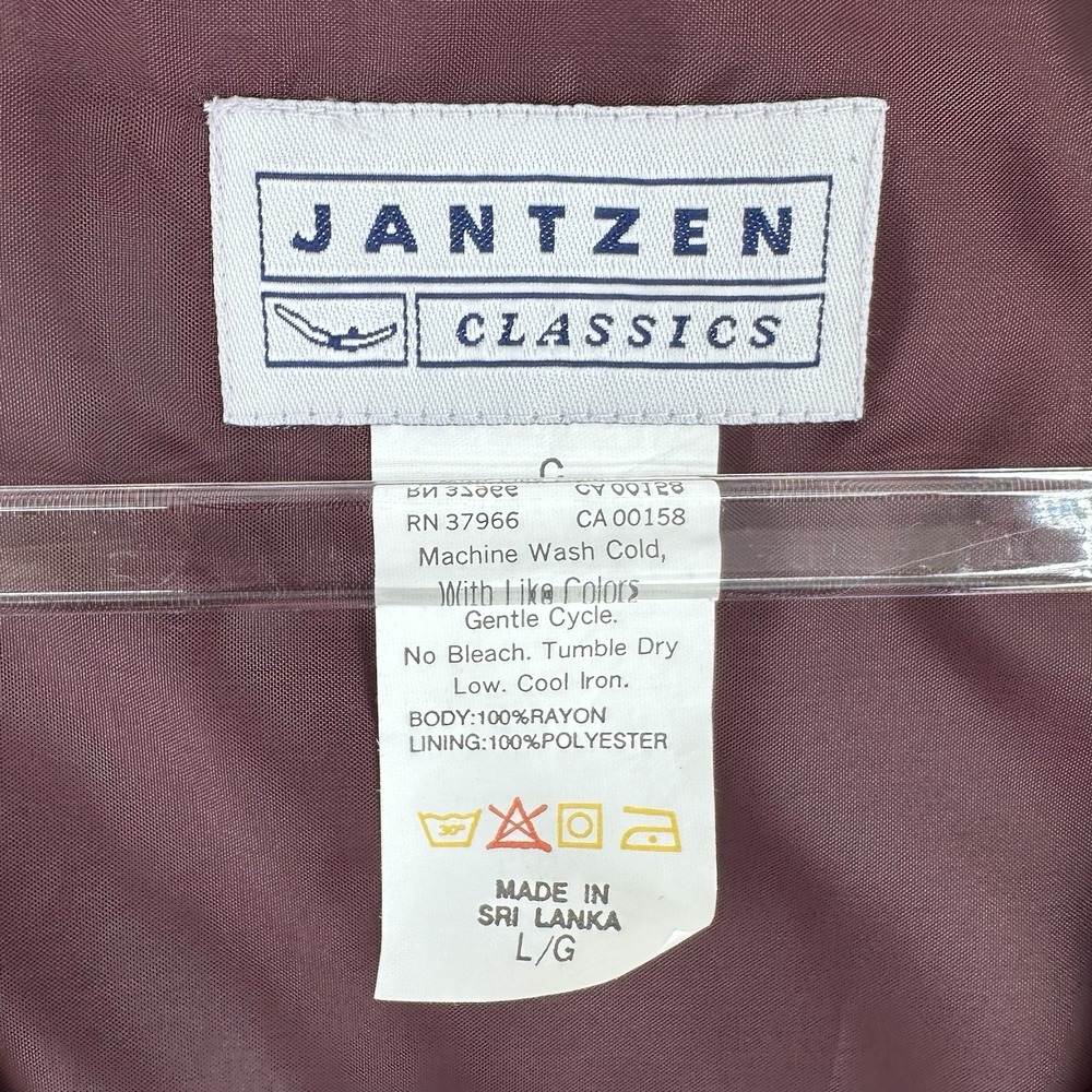 Vintage Jantzen Vest Women's Size Large Maroon Brown Geometric Print Boho 90s - Picture 8 of 10